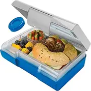 Smash Kids Bento Bite Lunch Box | 6 Compartment Bento-Style Lunch Box with Ice Brick & Leak-Proof Snack Pot | Removable Tray & Durable Outer Case