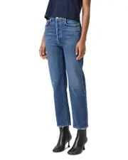 Agolde 90s Pinch Waist High Rise Ankle Straight Jeans in Solace