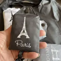 在飛比找博客來優惠-【素包包】購物袋 巴黎都會風小資蔬果雜物採買折疊 _巴黎x黑