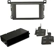 Scosche TA2115B Compatible with 2013-18 Toyota Rav4 ISO Double DIN & DIN+Pocket Dash Kit Black
