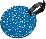 [CWAGFEQZ] 2-Pc Luggage Tags for Suitcases,Travel Tags for Luggage,Geometry Blue Pink Triangle