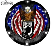 2004+ HARLEY DAVIDSON SPORTSTER 883 1200 DERBY CLUTCH COVER POW MIA EAGLE