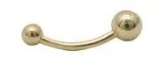 14K Solid Yellow Gol Barbell Banana Eyebrow belly Ring Jewelry Dangle Ring 0.80"