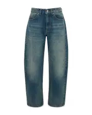 Victoria Beckham Bernie Mid Rise Barrel Jeans in Washed Blue
