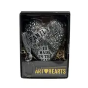 FAMILY IS MADE IN THE HEART Art Hearts by Demdaco sculpture with key New in Box