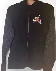 Youth XL 13-15 Medium Nike Air Jordan Jumpman Mashup Full Zip UP Hoodie Black
