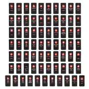 Car Boat LED Tail light Rocker Switch RED SPST ON-OFF 12/24V