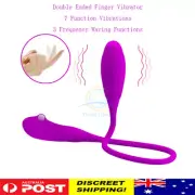 Double Ended Finger Vibrator Clitoris Stimulator Anal Butt Plug sex toy Couples