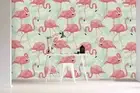 3D Flamingo Pattern Wallpaper Wall Mural Removable Self-adhesive 39