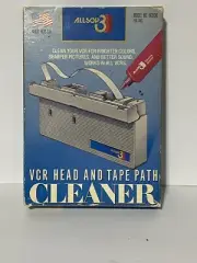 ALLSOP 3 VCR Head and Tape Path Cleaner Model 60000 In Box 1987