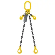 Austlift 950823 - Chain Sling 8mm 2 Leg 3m - Comes with Clevis Type Grab Shortner & Clevis Self Locking Hook - Grade 80