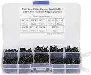 450Pcs Black M3 Self Tapping Screws Set Carbon Steel High Strength & Durability Assortment Kit for Various Materials