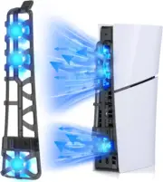3 Cooling Fan Cooler Device USB External Accessories Blue LED Light For PS5 Slim