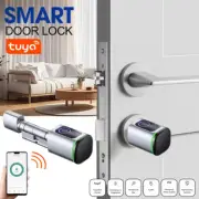 Keyless Smart Cylinder Lock Tuya App Fingerprint IC Card Pin Code Door Hardware