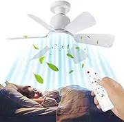 Small Ceiling Fan with Light,Bedroom Small Ceiling Fans with Remote Control | Screw in Bulb with 3 Speeds Silent Cooling Supplies for Women Men Outdoor Kitchen Farmhouse Garage Home Porch