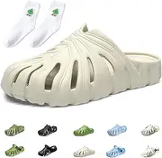 Jfxgjuv Variegated Monstera Shoes, Monstera Slippers, Monstera Leaf Slides, New Adult Anti-Slip Monstera Slippers, Unisex Indoor and Outdoor