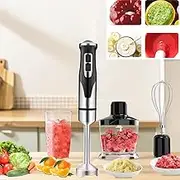 2000W Immersion Blender Set, Commercial Hand Blender With Stainless Steel Stirrer And Egg Beater, Variable Speed 8000-18000 Rpm, Electric Stick Blender For Mashed Potatoes, Creams, Mayonnaise