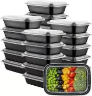 30oz 150 pcs Meal Prep Container with Lid Plastic Take Out Food Storage Reusable