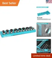 Compact Magnetic Tray for 19 Standard & Deep Metric Sockets - Easy Access Design