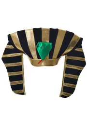 Plush Black and Gold Egyptian Pharaoh Costume Hat