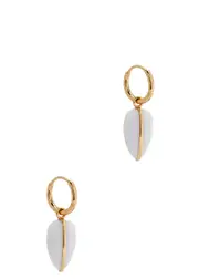 BY Pariah Pebble 14kt Gold Hoop Earrings - White ONE SIZE