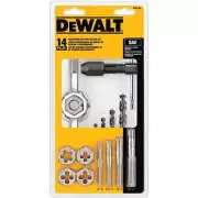 DeWalt DWA1452 Fractional Tap and Large Hexagon Die Set 14 pcs Model # DWA1452