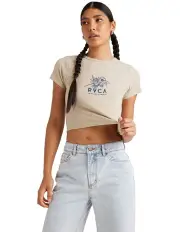 [RVCA] Good Day Baby Tee in Light Khaki
