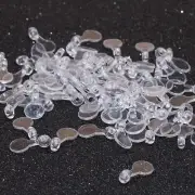 100 Clear Acrylic Glue on Pendant Bails Cabochon 16X8mm Charm Pendant Holders