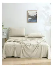 [Dreamaker] Micro Flannel Sheet Set in Cream