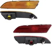 Side Mirror Indicator For Chrysler For Crossfire Coupe/Convertible Turn Signal Light,Parking Light Front ＆ Rear Bumper Side Marker Lamps Housings Dynamic Sequential Blinker(4piece yellow Red Lens)