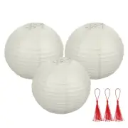 3 Pcs Beige Round Paper Lanterns 12 Inch Paper Lantern Party Decorations