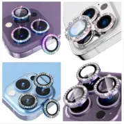 For iPhone 16 15 14 13 12 Pro Max Metal Ring Glass Screen Camera Lens Protector