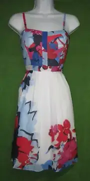 Cynthia Rowley Multi-color Cotton Lucy Floral Pretty Please Sun Dress 4 $119