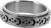 [Abaodam] Titanium Steel Ring Rotating Moon Star Design Fashionable Romantic Couples' Accessory Comfortable Fit