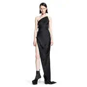[RICK OWENS] Taco Gown in Silk Charmeuse Black
