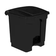 Safco Products Plastic Step-On Trash Can for Hands-Free Disposal, 8 Gallon Black
