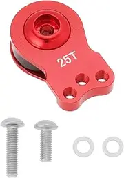 LT Easiyl Aluminum Alloy 25T Servo Saver 3 Holes Adjustable Hi Torque Servo Horn 25T Adjustable Arm for 1/8 1/10 Remote Control Car Boat Helicopter, Red