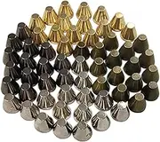 60 Sets Metal Cone Screw Back Rivets Flat Head Stud Purse Feet Spike Luggage Foot Nails Rivets Bottom Brads for Leather Craft DIY
