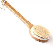 Ithyes Body Brush Dry Brushing Back Scrubber Shower Bath Brush Bamboo Wood Long Handle Natural Bristles exfoliating Massage . Cellulite