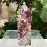 455g Gorgeous Natural Beautiful Mexican Crazy Lace Agate Tower Crystal Healing
