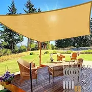 KAPEICamper Sun Shade Sail Canopy, with Hardware Kits,95% UV Blockage Waterproof, Patio Shade Cloth Outdoor Cover - for Garden, Pergola, Backyard,Swimming Pool (4 * 5M, Rectangular)