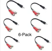6 inch 3.5mm Stereo Plug to 2xRCA-Female Cable “Y” Adapter For Audio Components