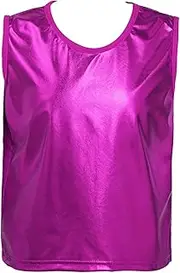 [FEESHOW] Kid Boys Shiny Shirt Sleeve Tank Top T-Shirt Performance Jazz Hip Hop Dance Clothings