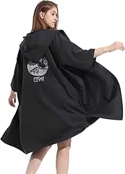 Sleeve Surf Microfiber Poncho Robe With Zipper, Hooded Changing Robe, Bath Towel, Hood Microfiber Towel (A)