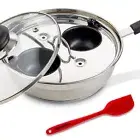 Egg Poacher Pan Nonstick Coating - Poached Egg Cooker Stainless Steel Egg Poa...