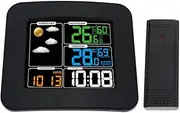 Tools Various Tools TS-75 LCD Digital in/Outdoor Temperature Humidity Barometer Wireless Weather Station Color Snooze Alarm Clock Weather Forecast Meter (Color : UK Plug)