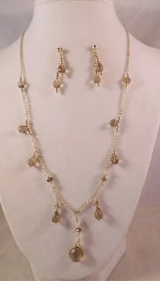 Faceted Smoky Quartz Necklace & Earrings Set by Healing Light Stones
