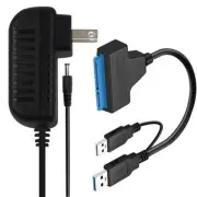 USB 3.0 to SATA Hard Drive Adapter for 2.5 "3.5" HDD SSD w/ 12V 2A Power Cable