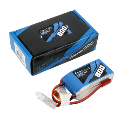 Gens Ace 800mAh 11.1V 45C 3S RC Airplane Lipo Battery Pack With Red JST Plug