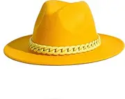 Gossifan Men & Women Belt Buckle Fedora Hat Wide Brim Floppy Panama Hat